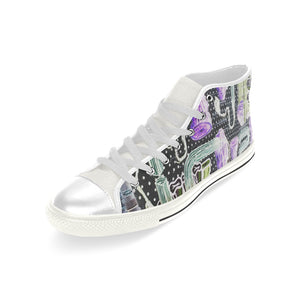 Complex Graffiti Negative Men’s Classic High Top Canvas Shoes (Model 017)