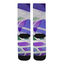 Load image into Gallery viewer, Abstract Circles Purple Trouser Socks (For Men)