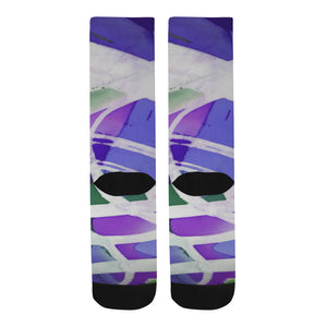 Abstract Circles Purple Trouser Socks (For Men)