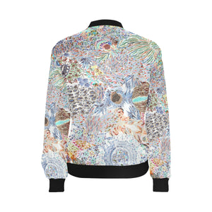 Paisley Matters Negative All Over Print Bomber Jacket for Women (Model H36)