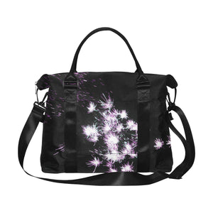 Fireworks Flowers Purple Large Capacity Duffle Bag (Model 1715)