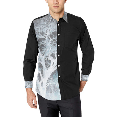 Spooky Tree Negative Men's All Over Print Casual Dress Shirt (Model T61)