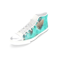 Load image into Gallery viewer, Puddle of Love Aqua Women&#39;s Classic High Top Canvas Shoes (Model 017)