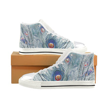 Load image into Gallery viewer, Peacock Feathers Negative Women&#39;s Classic High Top Canvas Shoes (Model 017)