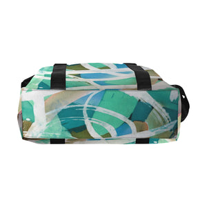 Abstract Circles Aqua Large Capacity Duffle Bag (Model 1715)