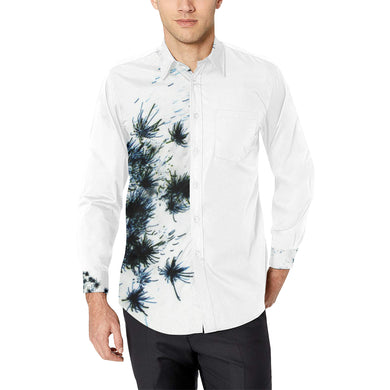 Fireworks Flower Negative Men's All Over Print Casual Dress Shirt (Model T61)