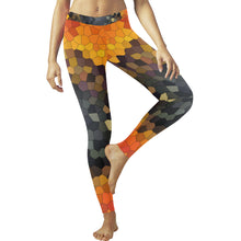 Load image into Gallery viewer, Busy Bee Sunflower Mosaic Low Rise Leggings (Invisible Stitch) (Model L05)