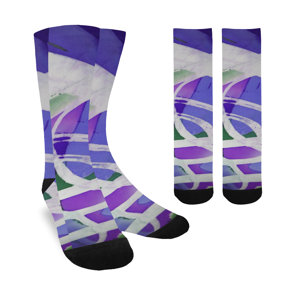 Abstract Circles Purple Trouser Socks (For Men)