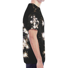 Load image into Gallery viewer, Fireworks Flowers White New All Over Print T-shirt for Men (Model T45)