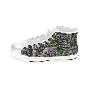 Complex Graffiti Glowing Men’s Classic High Top Canvas Shoes (Model 017)