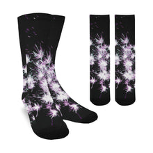 Load image into Gallery viewer, Fireworks Flowers Purple Trouser Socks (For Men)