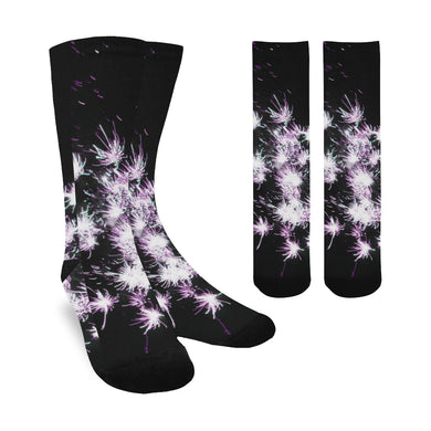 Fireworks Flowers Purple Trouser Socks (For Men)