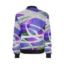 Load image into Gallery viewer, Abstract Circles Purple All Over Print Bomber Jacket for Women (Model H36)