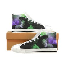 Load image into Gallery viewer, Jellyfish Green and Purple Men’s Classic High Top Canvas Shoes (Model 017)