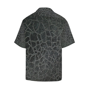 Crackle Black Hawaiian Shirt (Model T58)