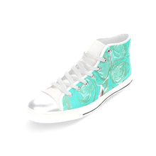 Load image into Gallery viewer, Rose Bouquet Flower Aqua Women&#39;s Classic High Top Canvas Shoes (Model 017)