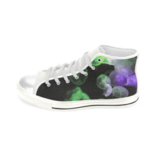 Load image into Gallery viewer, Jellyfish Green and Purple Men’s Classic High Top Canvas Shoes (Model 017)