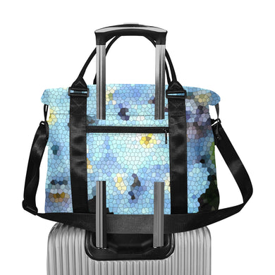 Forget Me Not Flower Mosaic Large Capacity Duffle Bag (Model 1715)