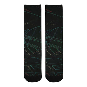 Abstract Circles Glowing Trouser Socks (For Men)