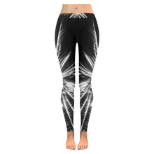 Load image into Gallery viewer, Fireworks Star Black and White Low Rise Leggings (Invisible Stitch) (Model L05)