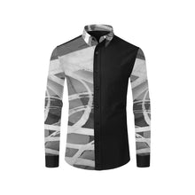 Load image into Gallery viewer, Abstract Circles Black and White Men&#39;s All Over Print Casual Dress Shirt (Model T61)