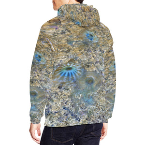 Jellyfish Blooms Blue All Over Print Hoodie for Men/Large Size (USA Size) (Model H13)