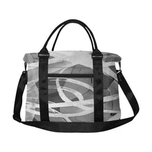 Load image into Gallery viewer, Abstract Circles Black and White Large Capacity Duffle Bag (Model 1715)