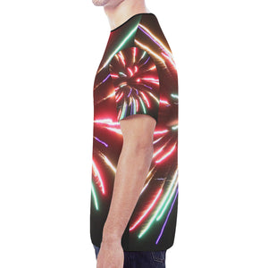 Fireworks Burst New All Over Print T-shirt for Men (Model T45)