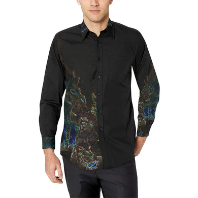 Feathery Flames Glowing Men's All Over Print Casual Dress Shirt (Model T61)