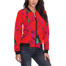 Load image into Gallery viewer, Rose Bouquet Flower Red All Over Print Bomber Jacket for Women (Model H36)