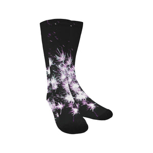 Fireworks Flowers Purple Trouser Socks (For Men)