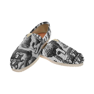 Complex Graffiti Black and White Unisex Classic Canvas Slip-On (Model 1206)