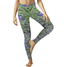 Load image into Gallery viewer, Jellyfish Blooms Purple Low Rise Leggings (Invisible Stitch) (Model L05)