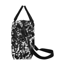 Load image into Gallery viewer, Holiday Paisley Black and White Mosaic Large Capacity Duffle Bag (Model 1715)