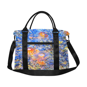 Jellyfish Blooms Orange Large Capacity Duffle Bag (Model 1715)