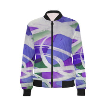 Load image into Gallery viewer, Abstract Circles Purple All Over Print Bomber Jacket for Women (Model H36)