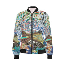 Load image into Gallery viewer, Pleasantly Paisley Negative All Over Print Bomber Jacket for Women (Model H36)