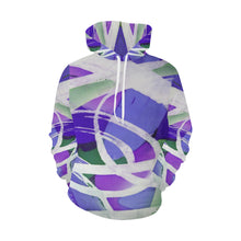 Load image into Gallery viewer, Abstract Circles Purple All Over Print Hoodie for Women (USA Size) (Model H13)