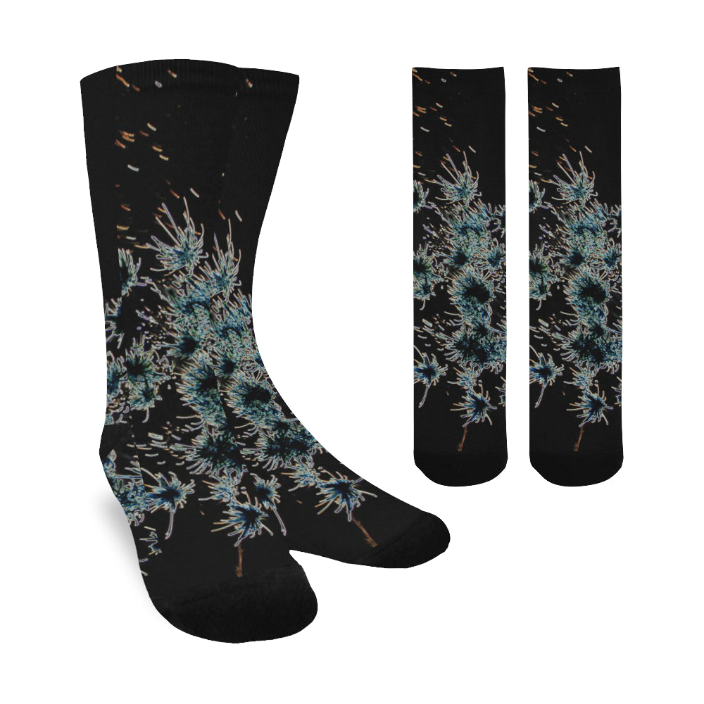 Fireworks Flowers Glowing Trouser Socks (For Men)