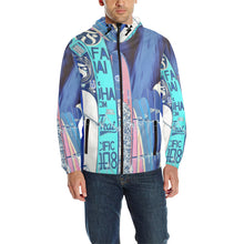 Load image into Gallery viewer, Surfboards Blue All Over Print Quilted Windbreaker for Men (Model H35)