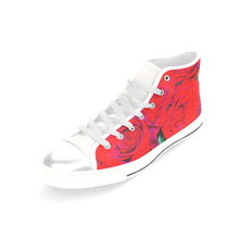 Load image into Gallery viewer, Rose Bouquet Flower Red Women&#39;s Classic High Top Canvas Shoes (Model 017)