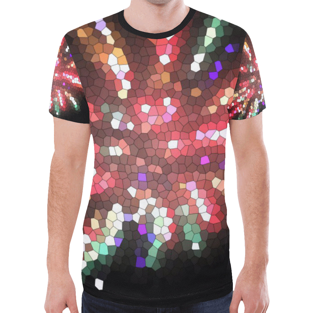 Fireworks Burst Mosaic New All Over Print T-shirt for Men (Model T45)