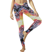 Load image into Gallery viewer, Molten Flames Mosaic Low Rise Leggings (Invisible Stitch) (Model L05)