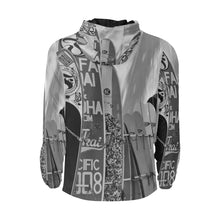 Load image into Gallery viewer, Surfboards Black and White All Over Print Quilted Windbreaker for Men (Model H35)