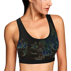 Sea of Flames Glowing Women's All Over Print Sports Bra (Model T52)