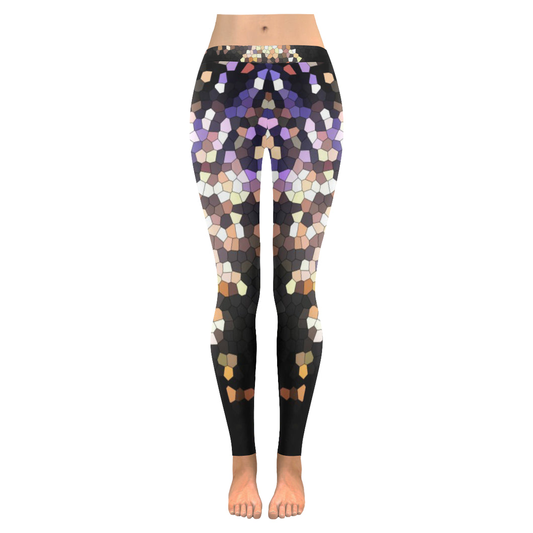 Fireworks Star Mosaic Low Rise Leggings (Invisible Stitch) (Model L05)