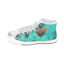 Load image into Gallery viewer, Puddle of Love Aqua Women&#39;s Classic High Top Canvas Shoes (Model 017)