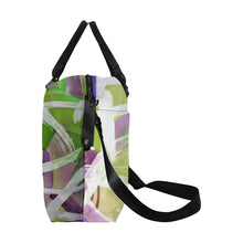 Load image into Gallery viewer, Abstract Circles Green Large Capacity Duffle Bag (Model 1715)