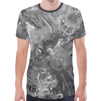 Graffiti Abstract Black and White New All Over Print T-shirt for Men (Model T45)