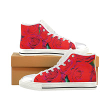 Load image into Gallery viewer, Rose Bouquet Flower Red Women&#39;s Classic High Top Canvas Shoes (Model 017)